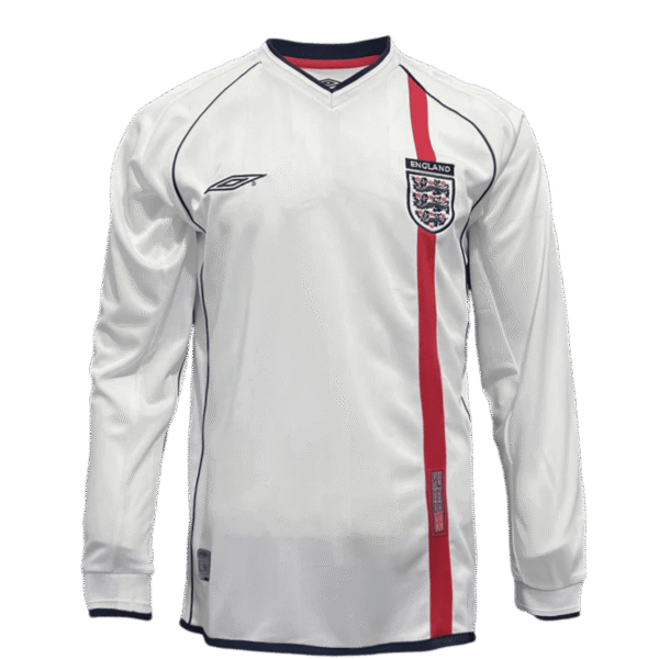 2002 England Long Sleeve Home Retro Jersey