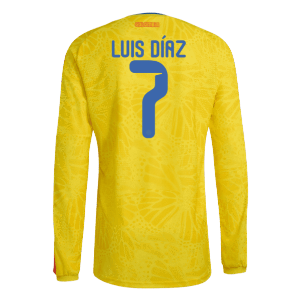 Luis Diaz 2026 Colombia Long Sleeve Home Jersey