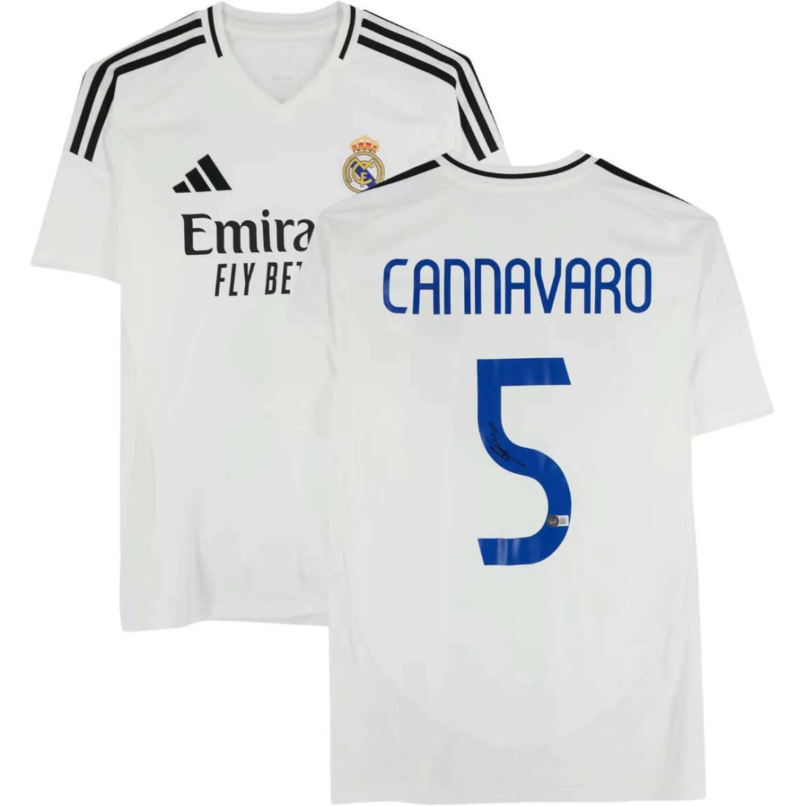 b4ee848949f588be82016d2ae6108c7e.png Fabio Cannavaro Real Madrid Autographed 2024-25 White Home Adidas Jersey - BAS - Fanatics Authentic Certified - Soccer Memorabilia - Image 1