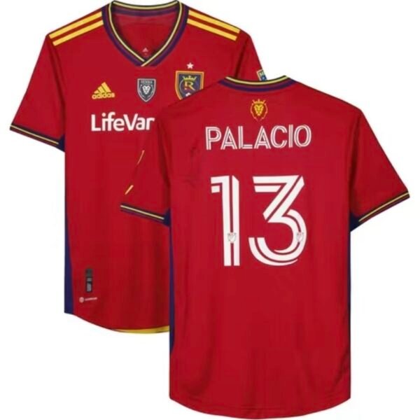 Nelson Palacio Real Salt Lake Autographed Match Used #13 Red Jersev from the 2023 MLS Season Size M-Fanatics Authentic Certified-Soccer